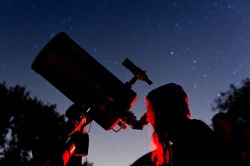 Stargazing through telescope