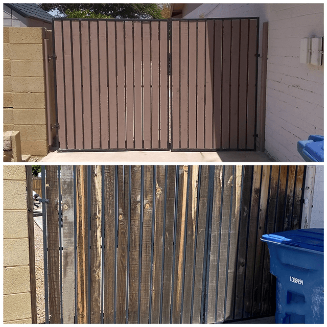 Response Crew before and after gate/fence repair