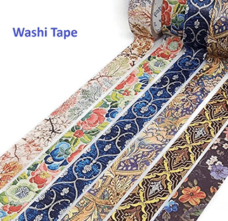 Washi tape is crafted specifically for effortlessly hanging artwork and embellishments, offering an array of textures, patterns, and hues. With its diverse options, you can adorn your space with creative finesse.
