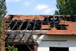 Major residential fire damage