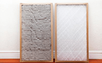 The difference between an dirt clogged air filter and a clean air filter